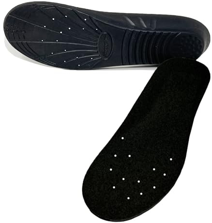 Happystep Solette Plantari Ortopedici di Gommapiuma di memoria PU, Confortevole Soletta con Supporto per Arco Imbottito, Cuscino per Fascite Plantare Ammortizzante (Nero, 35-37 EU)