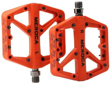 QAINKUN Pedale Fahrrad Fahrradpedale Mountainbike-Pedal Rutschfestes Nylon-Ultraleichtpedal Fahrradpedale(Orange)