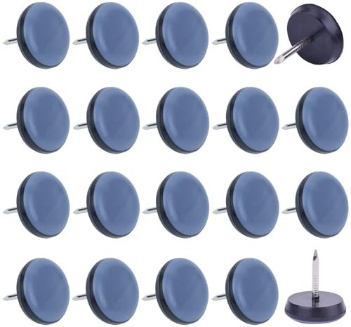 42 Pièces Patins pour Meubles 19mm avec Clous Antirouille VABNEER - Patin Chaise à Clous en Téflon PTFE pour Déplacer Meubles Lourds sans Effort - Protection Sols