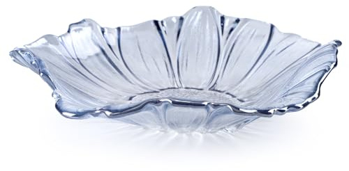 Xnqelerate Blaue Obstschale aus Glas, Obstplatte, Glasschale, Dekorative Schüssel, Hochzeit Süßigkeiten Schüssel, Mehrzweckschale für Nüsse, Kekse, Snack, 28cm /11 Zoll