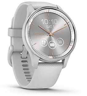 Garmin vívomove Trend, Stylish Hybrid Smartwatch with Health and Fitness functions, Dynamic Watch Hands, Touchscreen Display and up to 5 days battery life, Mist Grey (Renewed)