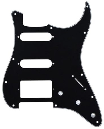 Pickguard und Tremoloabdeckung Set 11 Löcher SSH E-Gitarren-Schlagbrett HSS Gitarren-Schlagbrett Und Schrauben Passend Für ST-Gitarre, PVC-Material(3Ply1)