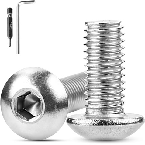 XRXYMQ 120 Pezzi Viti a Testa Bombata M3x10 mm a Testa Tonda Piatta 304 Viti Acciaio Inox Filettatura Completa per Montaggio su Legno Bullone Meccanico Acciaio per Mobili