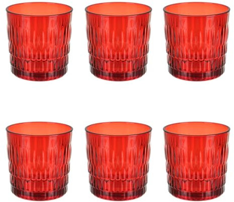 Juego de 6 vasos de agua Rain ML300 rojos