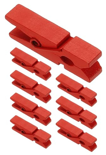 PATIKIL 3.5cm Wäscheklammern Holz, Klein Kluppen 50 Stück, Bunte Holzklammern mit starker Griff Foto Clips zum Aufhängen von Bildern Kleidung Fotos Dekorative Bastelarbeiten, Rot