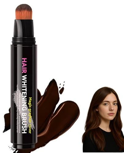 Hair Root Touch Up Stick & Brush – Temporary Hair Dye Pen for Grey Coverage, Natural-Looking Root & Beard Touch Up, Easy to Use, Travel-Friendly, for Men & Women (coffee)