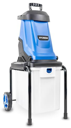 Hyundai Electric Garden Shredder 3000W 230V, 50L Collection Box, Long 10m Power Cable, Lightweight, Portable with Large 7” (180mm) Wheels, 3 Year Warranty