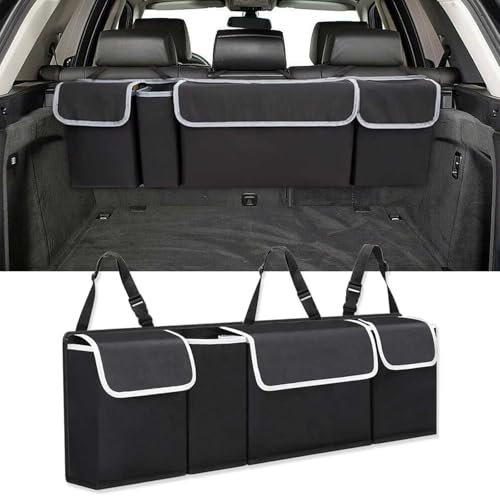 LJWAN Auto Kofferraum Organizer für Vw Passat B6 B7 B8 Cc B55 B5, Rücksitz Kofferraumtasche Aufbewahrungsbox Verstellgurten Kofferraum Wasserdicht
