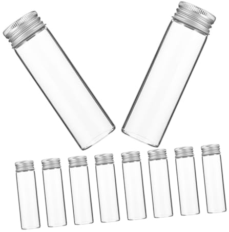 Alipis 10 Pièces Lot de Mini Pots Verre Transparent avec Couvercles à Vis Pots Échantillons Verre Flacons Décoratifs