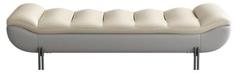 GLigeT Bettbank Leichte Luxus-Nachttischbank Home High-End-Hauptschlafzimmer-Nachttisch-Kleiderbank Lange Sofabank Schlafzimmerbank(Light Gray)