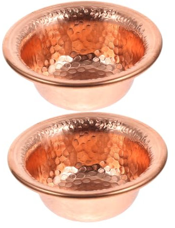 Kichvoe 2 Pezzi Tazza Sacra Rame per Offerte Buddiste Decorazione Retro per Ciotola da Meditazione Coppa per Design e Leggero
