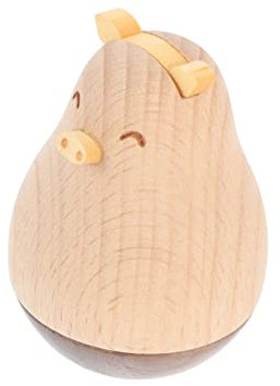 HOMOCONO Holz Stehaufmännchen Tierfigur Skulptur Tischdeko Für Wohnzimmer Büro Geschenk Holz Dekoartikel Zuhause Schlafzimmer Dekoration