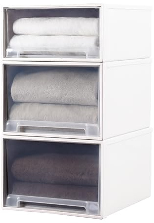 GAOXIAO Cassettiera Cassetto di Stoccaggio, Cassetti Plastica Scatola Organizzatori per Abiti, Torre Impilabile per Soggiorno Camera da Letto Studio Ufficio Dormitorio, PP A 5.5L27 x 19 x 10.5cm