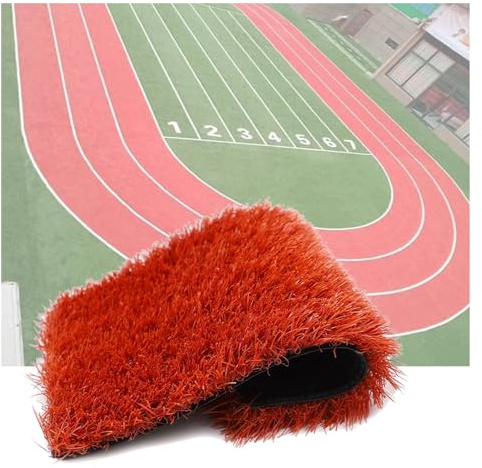WLCNYL Césped Artificial de Alta Densidad para Patio, con Drenaje, Transpirable, Anti-UV, Suave y para Mascotas (Color: Rojo - 0,24 m, tamaño: 9,7 x 8,9 m)