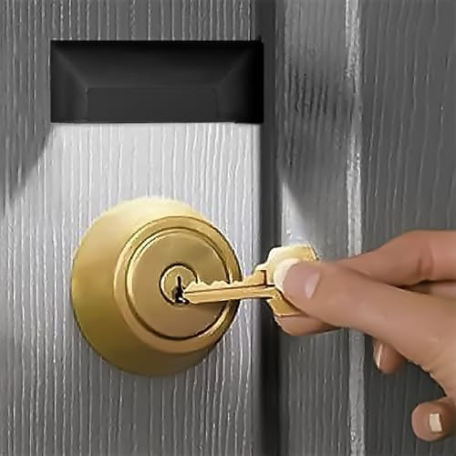 shsyue Lampe de porte infrarouge avec détecteur de mouvement 4 LED à coller n'importe où, fonctionne avec des piles, noir