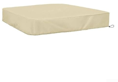 Violiica Housse de protection carrée pour bac à sable d'extérieur avec matériau 190T résistant aux intempéries Beige pour enfants, couvertures de jouets d'extérieur (200 x 200 x 20 cm)