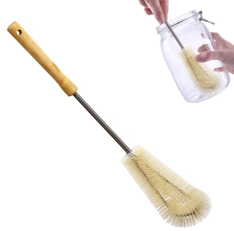 Goupillon Bouteille - Brosse De Nettoyage À 360 Degrés avec Poils Souples en Nylon Dense | Bouteille Biberons Brosse De Nettoyage Longue en Tasse pour Gourde Soda, Gourde Verre, Carafe Biberons