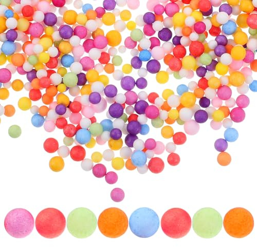 CLISPEED Mini palline di polistirolo colorate, confezione di perline leggere e robuste, per fai da te, decorazioni per muco, riciclabili, materiali per bricolage colorati per adulti