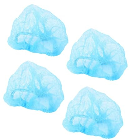 DECOMELODY 10 Stück Einweg Vlieskappen Für Make up Und Reinigung Atmungsaktive Bouffant Haarnetze in Blau Gefaltet Und Leicht Zu Verstauen Geeignet Für Lebensmittelindustrie Und Labor