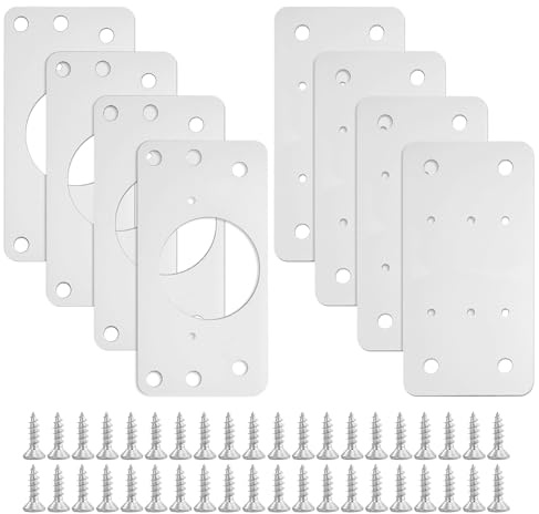 Armario Con Agujero,8 Piezas Soportes De Reparación Placas De Instalación Fácil Con 48 Tornillos,kit De Reparación De Bisagras Para Madera,muebles,estantes