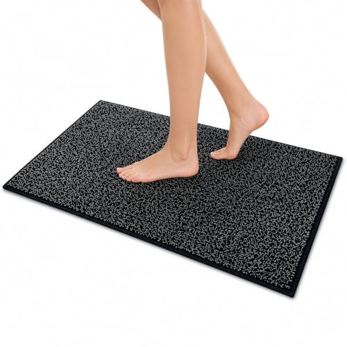 Floordirekt Badematte NASA Anthrazit 60 x 90 cm weiche und langlebige Badvorlage, verstärkte Kanten, wasserabsorbierend und pflegeleicht