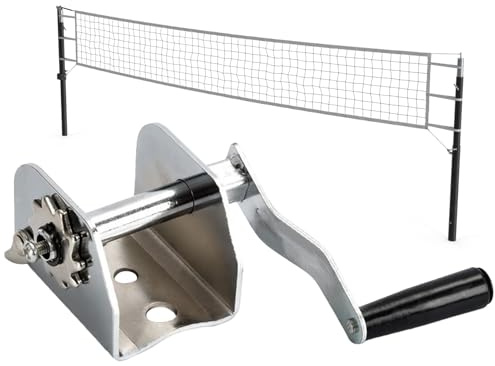 Spannwinde für Volleyballnetz – Seilwinde mit Kurbel für Volleyballnetz | Metall für Sport, Wettbewerb, Schule und Außenbereich