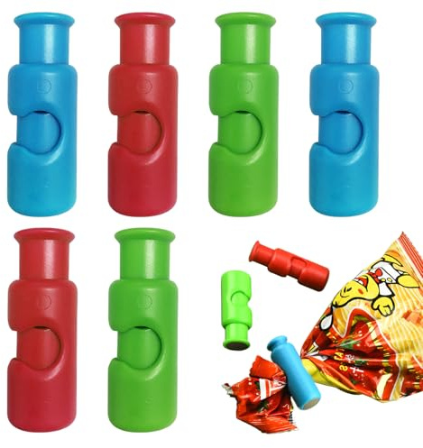 HYMC 6-Pack Plastic Clips for Food Bags, Reusable Press Closure Food Sealing Clip, with Grip Handle Sealing Clip Suitable for Snacks, Bread, and Food