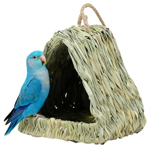 Casa per Uccelli, Tasche Erba Tessuta per Riposo Uccelli - Casa per Colibrì, per Passero Pappagallo Pappagallo Cacatua Fringuello Canario Cacatua