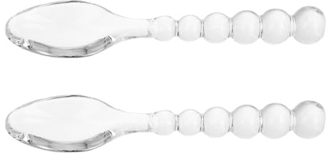 GARVALON 2 piezas Cucharillas de Vidrio Creativas para Aperitivos Postres y Diseño Innovador para Uso Fiestas y Hogar
