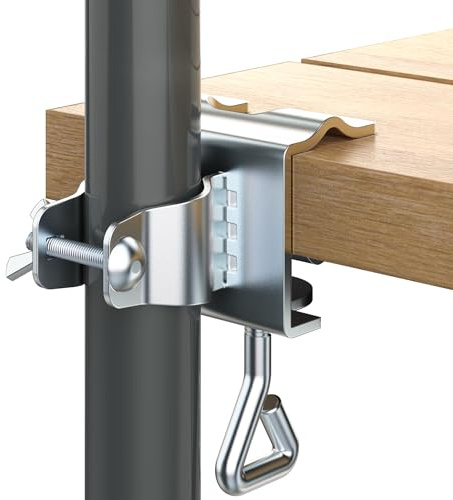 4smile Sonnenschirmhalter Balkon & Tisch – Verstellbar für Geländer/Garten/Terrasse, Ø 19–32 mm