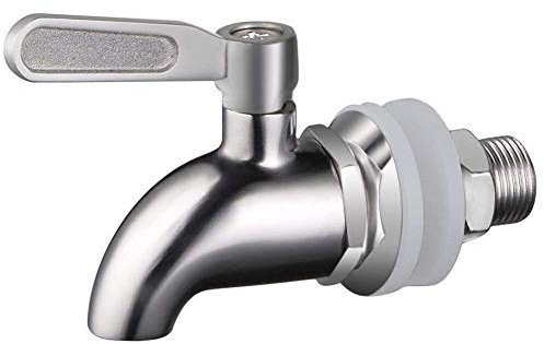 Vicloon Dispenser Faucet, 304 Dispenser Replacement Stainless Steel Barrel Faucet for Barrel Fermenter Wine Beer Beverage Juice Dispenser Spigot (12mm)