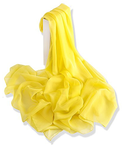 YFZYT enkel färg fashionabel damhalsduk för vår och sommar, damhalsduk stola halsduk chiffong för vår sommar året runt, GUL, 180*110cm