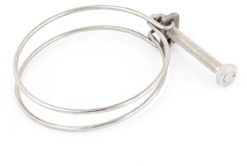 Aexit Serre-câble flexible à double fil métallique en métal argenté 80 à 90 mm 439J560