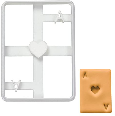 BAKERLOGY Poker Card Ace of Heart Cookie Cutter, Ideal for DIY Las Vegas Casino Theme Party - Ideal for Las Vegas Casino Theme Party