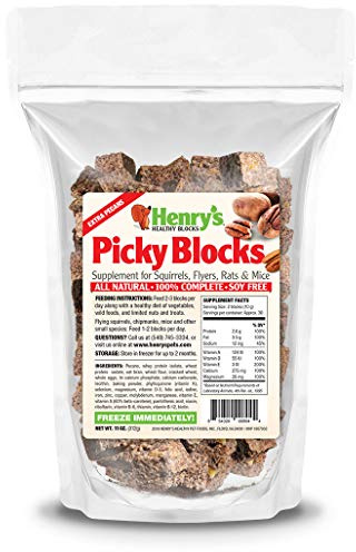 Henry's Picky Blocks - Nutritionally Complete Food for Squirrels, Flying Squirrels, and Chipmunks, 11 Ounces