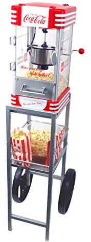 Salco Coca-Cola Popcorn-Maker + Universal-Trolley! Praktisch und stylisch, Highlight auf jeder Party!