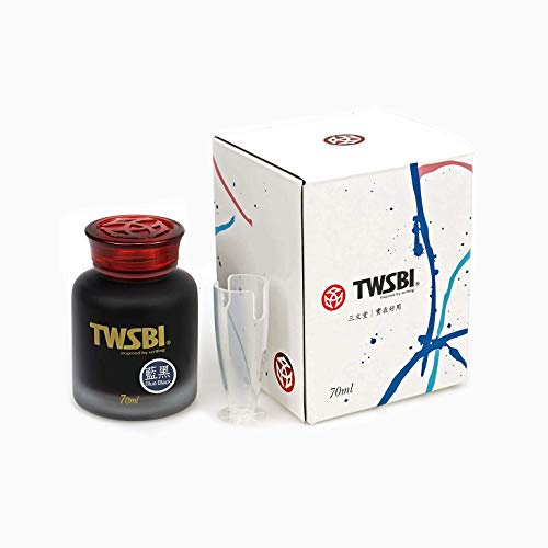 TWSBI Tinte für Füllfederhalter, Blau, Schwarz, 70 ml, Pigment, Flasche