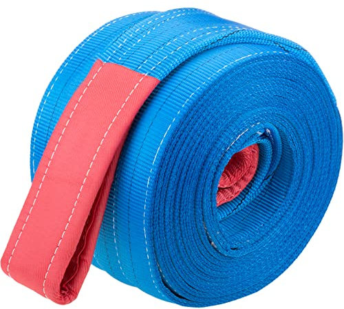 PrimeMatik - Gurtbandschlinge, Spanngurte 5 m x 240 mm 8000 Kg für Hebezeuge und Kräne, Farbe Blaue