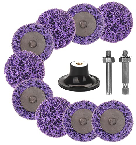 SI FANG 9Pcs 2 Strip Discs Stripping Wheel for Drill Rust Paint Removal | Quick change with pad holder premium silicon carbide Perfect for die grinder, removes rust, paint, oxidation and welds.