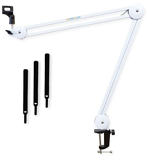keepdrum MS138WH Mikrofonarm Gelenk-Stativ für Mikrofone Weiss