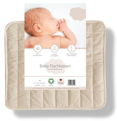kids&me® Babykissen 100% Bio-Baumwolle GOTS zertifiziet - Kissen für gesunden Babyschlaf - Baby Kissen bio