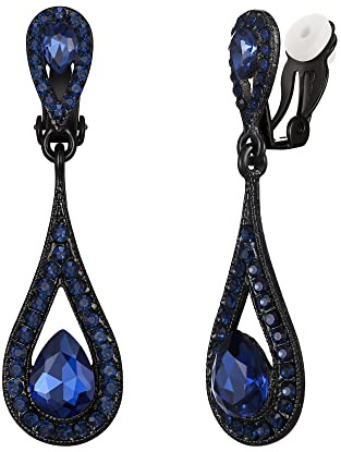 EVER FAITH österreichischen Kristall Ohrclips Damen Braut Luxus Teardrop Hochzeit Clip-On Ohrringe