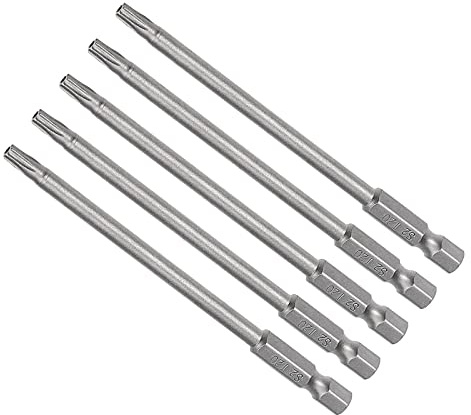 QUARKZMAN 100mm Largo Destornillador Brocas x 5uds 1/4 Hexagonal Vástago T20 Magnético Seguridad Torx S2 para Instalar y Sacar Tornillos
