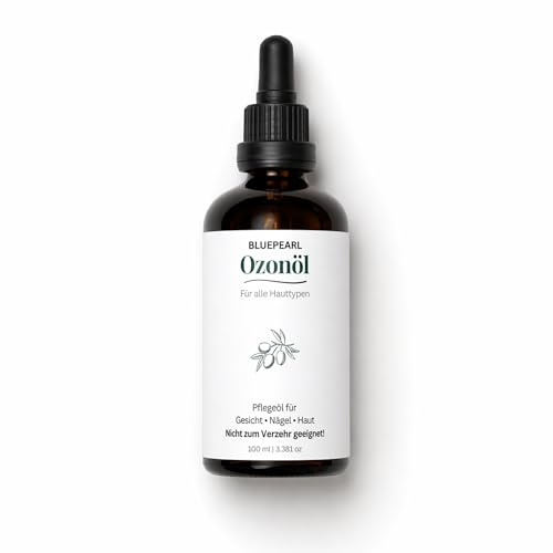 Bluepearl Ozonolja 100 ml – ozoniserad olivolja för ansikte, kropp och naglar | vårdolja för torr hud | Utan parfym | Tillverkad i Österrike
