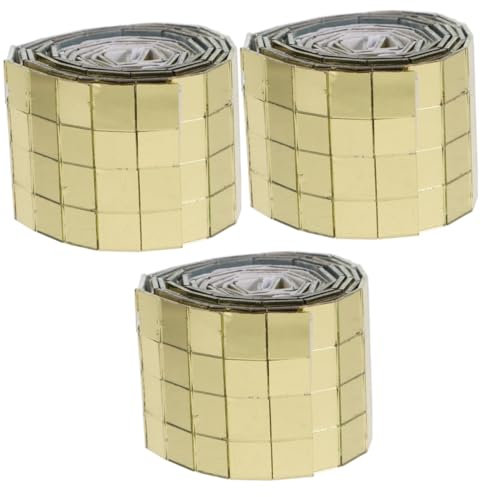 STOBOK 3rollen Selbstklebende Mosaik-fliesen Aus Glas Mit Spiegel-effekt Wanddekoration Für Küche Bad Wohnzimmer Hotel Bar Und Mehr Für Glatte Oberflächen
