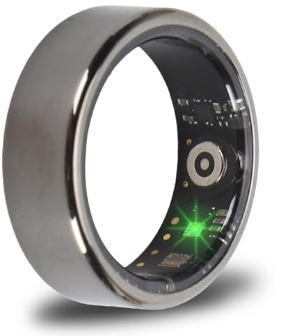 Smart Ring Health Tracker with APP, Fitness Sleep Monitor, Magnetic Charging, Waterproof Ring for Women and Men (BLACK)