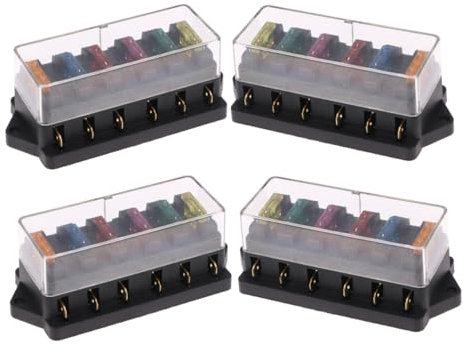 ULTECHNOVO 4pezzi Portafusibili Vie Scatola Fusibili Blocco Di Distribuzione Fusibile Pannello Fusibili Per Barche Blocco Vie