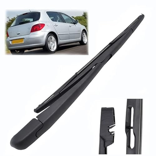LINGLW für Peugeot 307 2001-2008 Heckscheibe Scheibenwischerarm Set Heckwischerarm + Wischleiste Zubehör für Die Reinigung der Heckscheibe