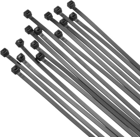 sourcing map 100PCS Cable Zip Ties 16 Inch, Self-Locking Nylon Wire Ties Heavy Duty with 50 LBS Tensile Strength for Indoor and Outdoor, Black
