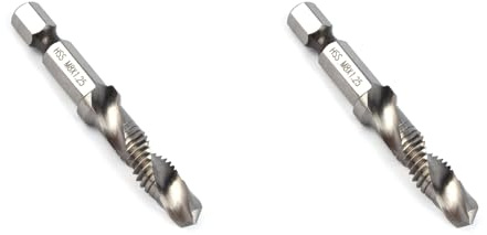 2 Pezzi M8 HSS 1/4 Codolo Esagonale Punte Coniche per Trapano Ad Alta Durezza Autocentrante Foratura Integrata Maschiatura Design Unico Adatto per Metalli Teneri Piastre in
